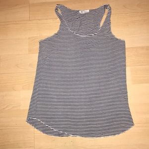 Blue and white striped Zara racer back tank size S